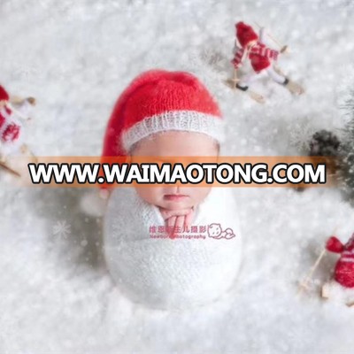 Newborn Christmas prop Red and white Santas elf Christmas hat Kids Crochet Santa Hat Father Christmas Bonnet