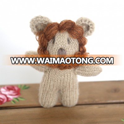 Christmas Gift Newborn Photo Lion Toy Crochet Mohair Stuffed Animal Lion toy photography props