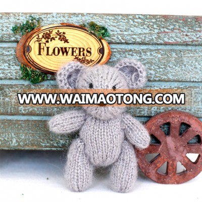 Knit Teddy Bear Photo Prop Crochet Rabbit Bunny Toy Animal Stuffed Photography props